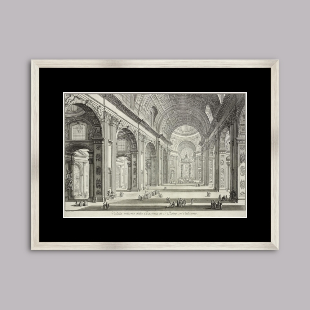 Tablou inramat Vedere interioară a Bazilicii Sf. Petru din Vatican 46 x 56 cm