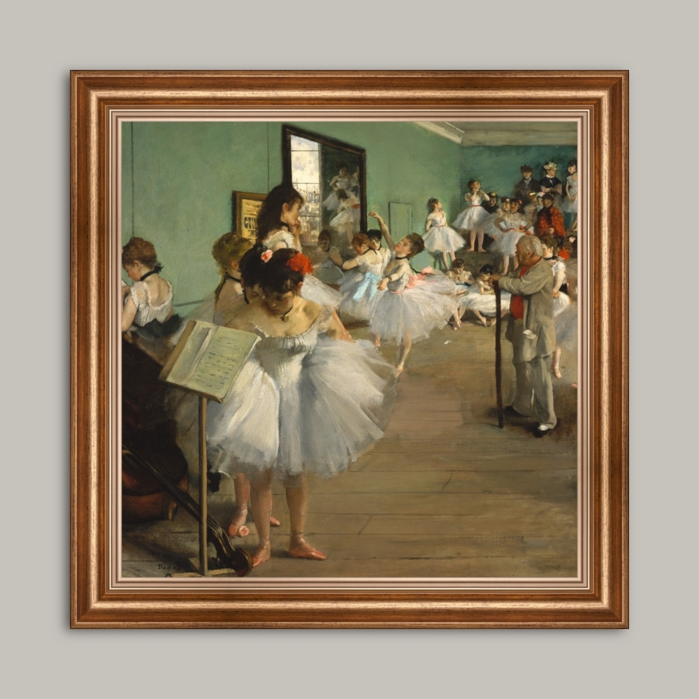 Tablou Canvas Degas, Edgar cu rama clasica Lecția de dans, dim. 50 x 50 cm
