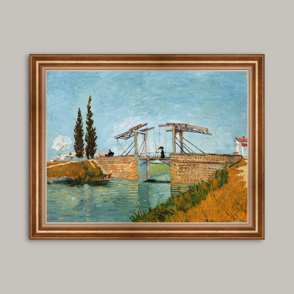 Tablou Canvas Van Gogh, Vincent cu rama clasica Podul Langlois de la Arles, dim. 70 x 55 cm