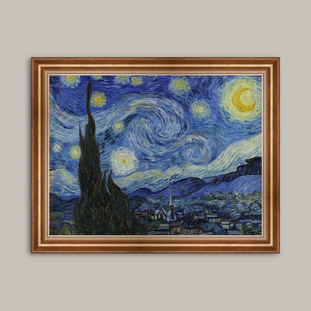 Tablou Canvas Van Gogh, Vincent cu rama clasica Noaptea înstelată, dim. 60 x 50 cm