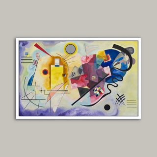 Tablou Canvas cu rama float Galben-Roșu-Albastru dim. 50 x 30 cm