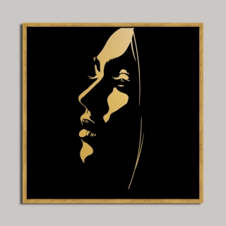 Tablou Canvas cu rama float Golden Young Woman dim. 63 x 63 cm