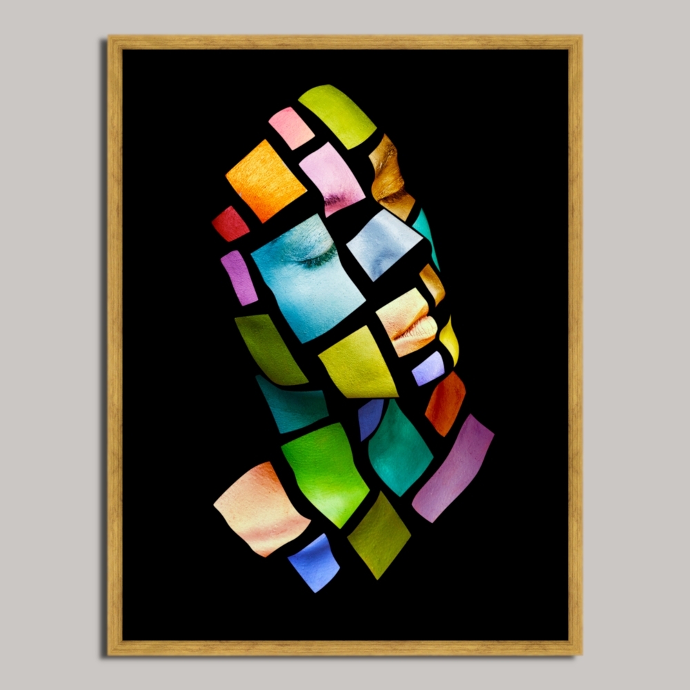 Tablou Canvas cu rama float Spots of color II dim. 33 x 43 cm