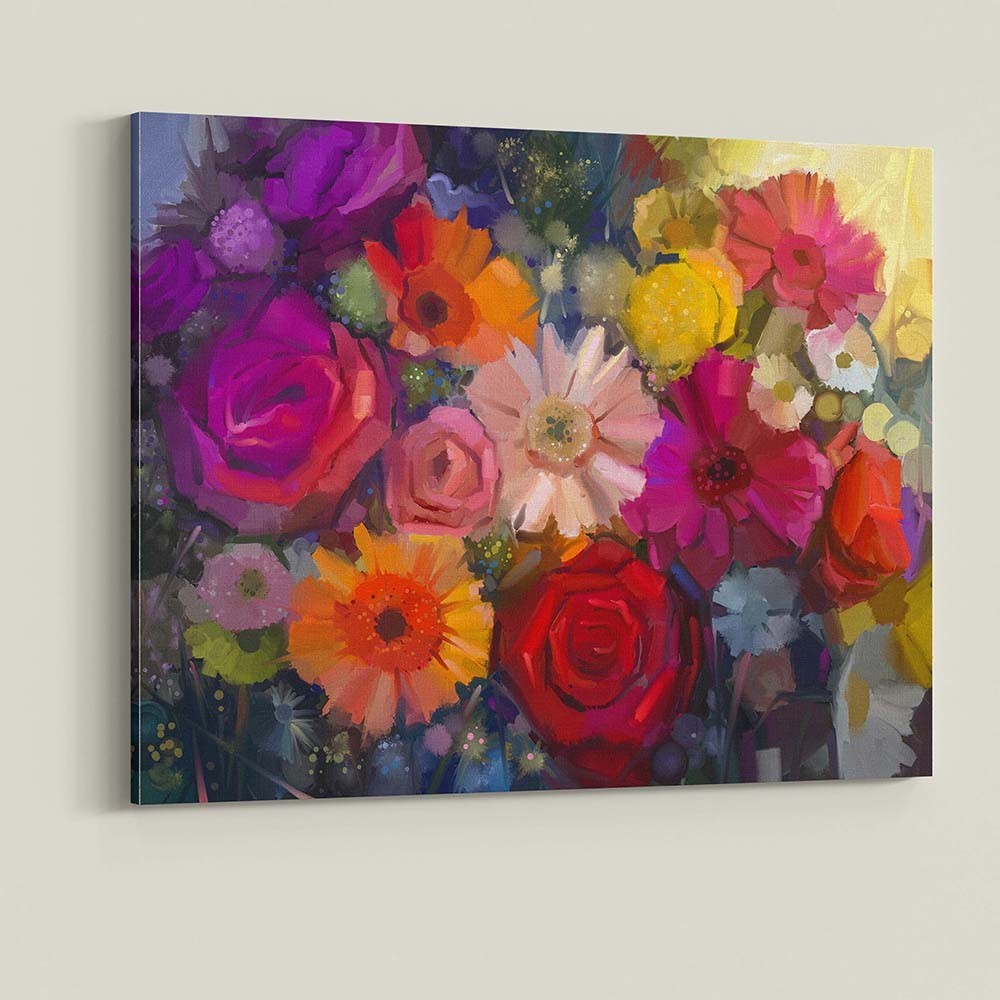 Tablou canvas Flori multicolore