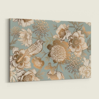 Tablou canvas păsări auriu