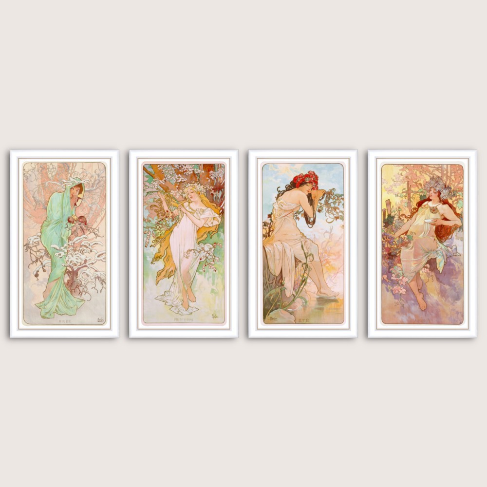 Set tablouri living Anotimpurile dim. set 108 x 94 cm
