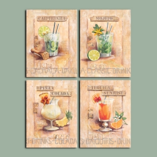 Multicanvas Cocteil dim. 120 x 40 cm