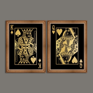 Tablou Canvas rama clasică Regal Gold dim. 100 x 69 cm