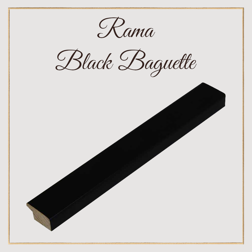 Ramă clasică de lemn, finisaj negru mat, 23 x 14 mm (l x h)