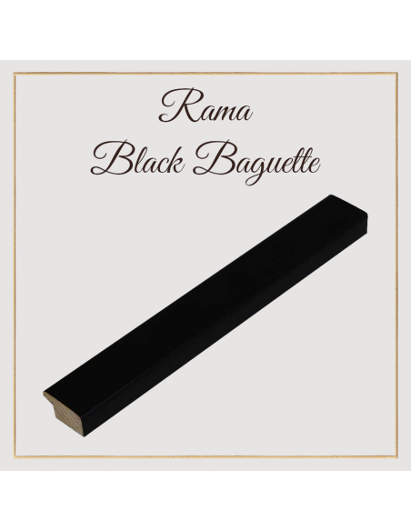 Ramă clasică de lemn, finisaj negru mat, 23 x 14 mm (l x h)