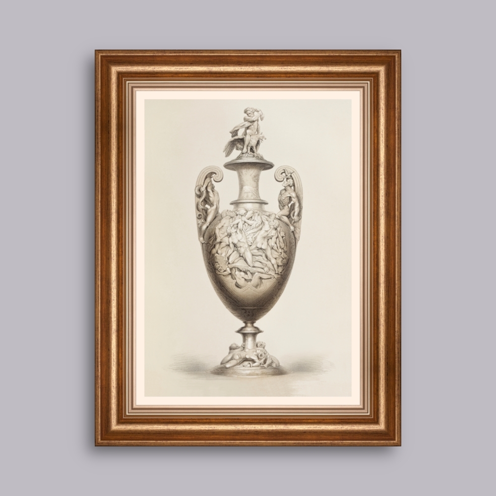 Tablou inramat Vaza din argint realizata de Hunt & Roskell, London 37 x 48 cm